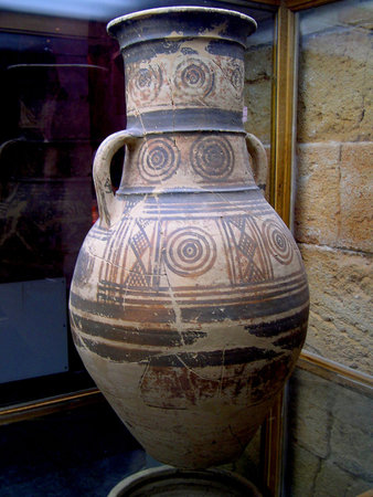 Pottery Jar in the Museum in Chania on the island of Crete Greece   のeditorial素材