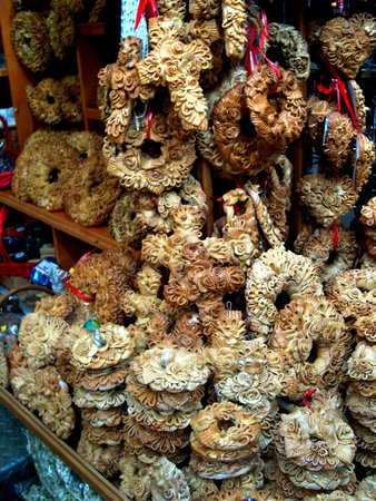 Bridal or Easter Bread meant to be hung in house for good luck in Crete Greeceのeditorial素材