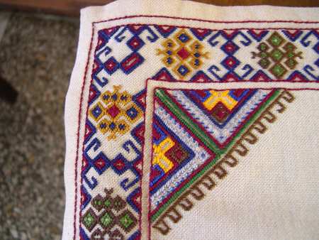 Traditional Embroidery from the island of Crete in Greeceのeditorial素材