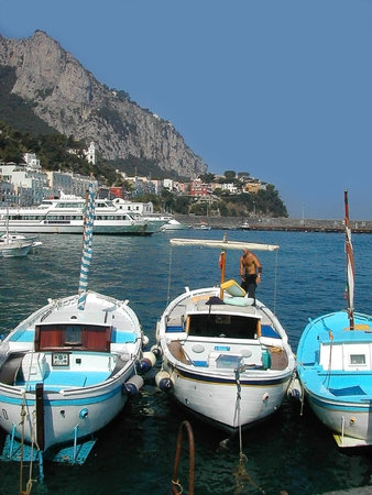 The Marina Grande Harbour on the Beautiful Island of Capri in Southern Italyのeditorial素材