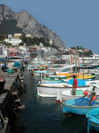 The Marina Grande Harbour on the Beautiful Island of Capri in Southern Italyのeditorial素材