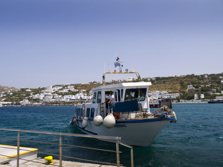 Harbour at Chora on the Island of Mykonos Greeceのeditorial素材
