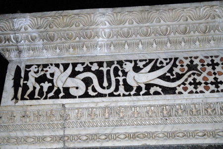 Carving in the Church of Miniato al Monte Florence Italyのeditorial素材