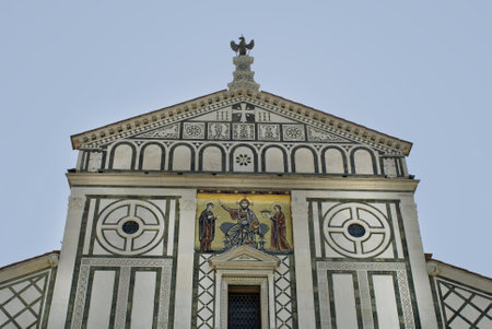 The Facade of the church of Santa Croce in Florence italyのeditorial素材