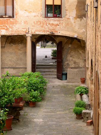 Garden of the Church of Santa Croce in Florence Italy          のeditorial素材