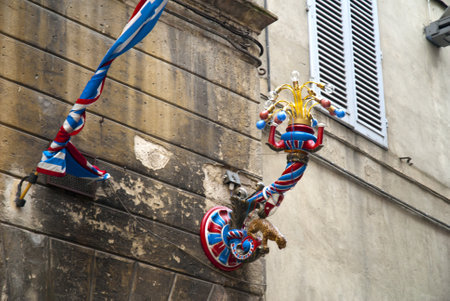 Streetlight in Siena Tuscany Italyのeditorial素材