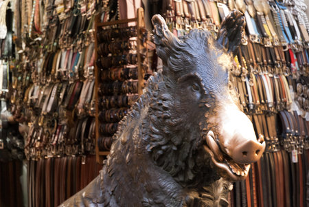 Bronze Boar on the Market Place in Florence Italyのeditorial素材