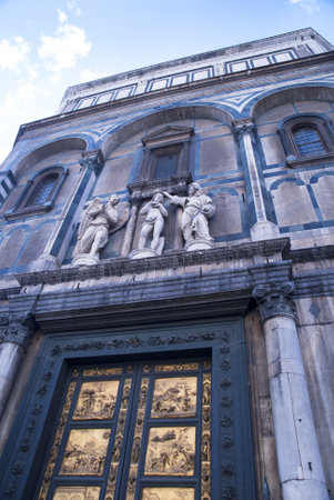 Gates of Paradise, Florence Baptistry by Lorenzo Ghiberti 1425-1452, in Florence Italyのeditorial素材