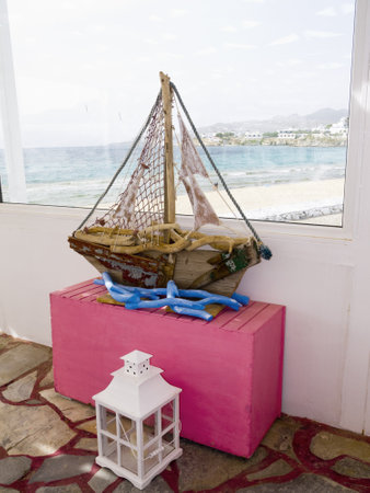 Driftwood Ship on the lovely Island of Mykonos in Greeceのeditorial素材