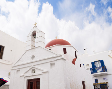 Church in Chora the Main town on the island of Mykonos Greeceのeditorial素材
