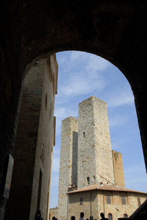 The Medieval Towers of San Gimignano Tuscany Italyのeditorial素材