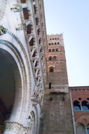 St Martins Cathedral in Lucca Tuscany Italyのeditorial素材