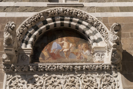Romanesque Church in Lucca Tuscany Italyのeditorial素材