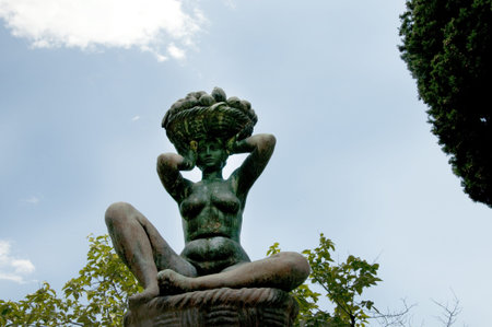 The Gardens of Il Vittoriale the Home of Italian Poet and soldier Gabrieli D Annunzio in Gardone Italyのeditorial素材