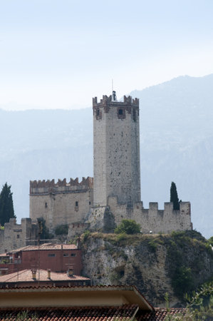 The Castle at Malcesine on Lake Garda in Northern Italyのeditorial素材