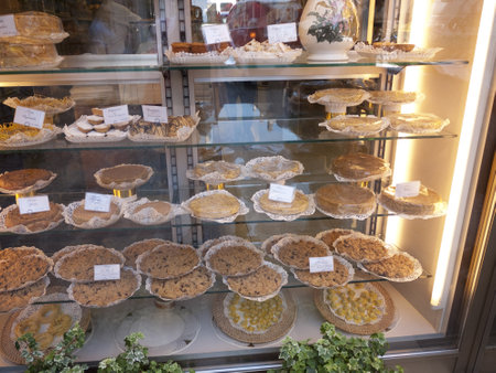 Traditional Almond Cakes in the Medieval City of Mantua in Lombardy Northern Italyのeditorial素材