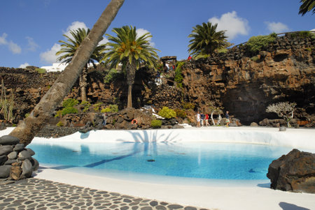 Jameos del agua on the island of Lanzarote in the Canary Islands Spainのeditorial素材