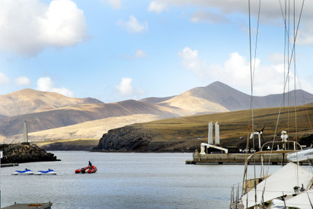 Puerto Calera on the island of Lanzarote in the Canary Islands Spainのeditorial素材