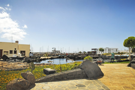 Playa Blanca on the island of Lanzarote in the Canary Islands Spainのeditorial素材
