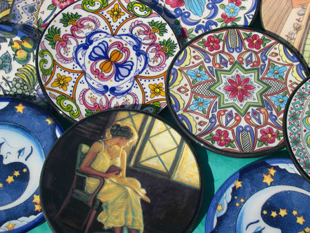 Traditional Pottery on Market in Nerja  Spainのeditorial素材