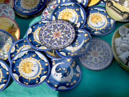 Traditional Pottery on Market in Nerja  Spainのeditorial素材