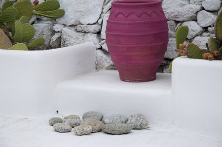 Quiet corner in Mykonos Greeceの写真素材