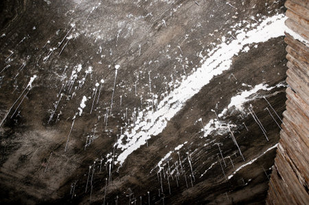 Salt stalactites in the Salt Mine in Wieliczka Poland