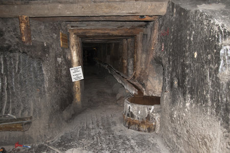 Tunnel in the Salt Mine in Wieliczka Polandのeditorial素材