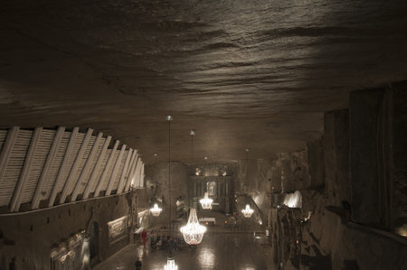 Cathedral Gallery in the Salt Mine in Wieliczka Polandのeditorial素材