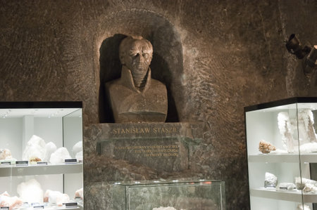Rock salt statue in the Salt Mine in Wieliczka Polandのeditorial素材
