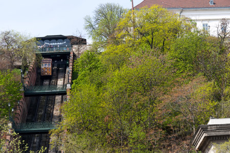 Funicular up to the Royal Palace In Budapest Hungaryのeditorial素材