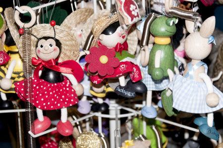 Dolls on sale on Market in Budapest Hungaryのeditorial素材