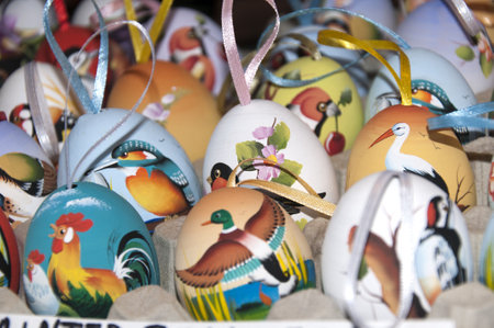 Easter Eggs on Market in Budapest Hungaryのeditorial素材