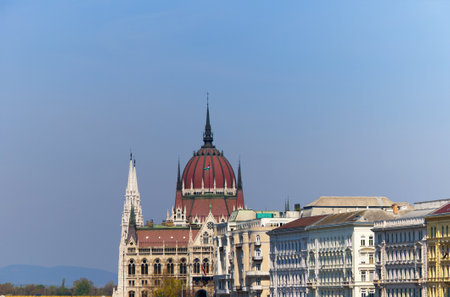 the Houses of Parliament in Budapest Hungaryのeditorial素材