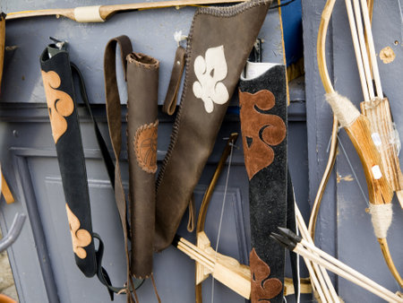 Bows and arrows on Market on Citadel Hill Budapestのeditorial素材