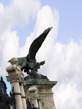 Imperial Eagle on the Royal Palace in Budapest Hungaryのeditorial素材