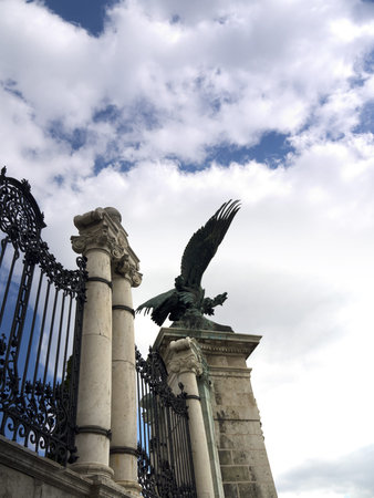 Imperial Eagle on the Royal Palace in Budapest Hungaryのeditorial素材