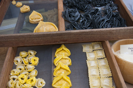 Handmade Pasta on sale in Mykonos Greeceのeditorial素材