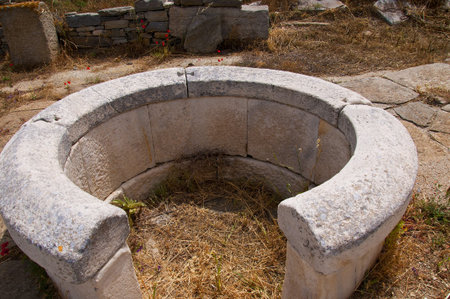 The Temple Island of Delos in the Cyclades Islands Greeceのeditorial素材