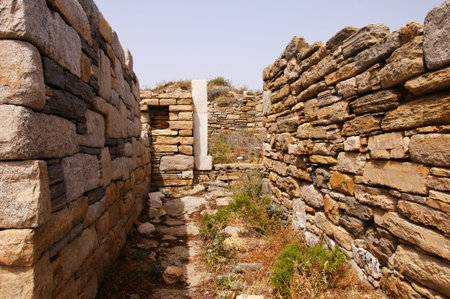 The Temple Island of Delos in the Cyclades Islands Greeceのeditorial素材