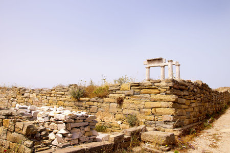 The Temple Island of Delos in the Cyclades Islands Greece