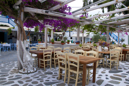 The sights in Chora the Main Town on the island of Mykonos in Greeceのeditorial素材
