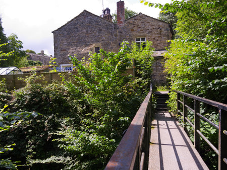 River in Skipton North Yorkshire Englandのeditorial素材