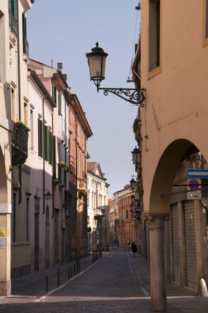 Street in the University Area of Padua in Northern Italy Europeのeditorial素材