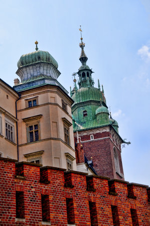 The towers of Wawel Castle in Krakow Polandのeditorial素材