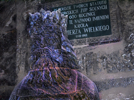 Rock salt statue in the Salt Mine in Wieliczka Polandのeditorial素材