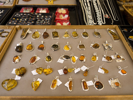 Baltic Amber for sale in Krakow Polandのeditorial素材