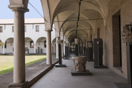 Cloisters of the church of the Eremitani In Padua Italyのeditorial素材