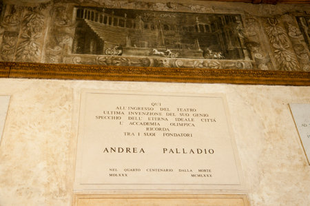 The Teatro Olimpico in Vincenza Italyのeditorial素材