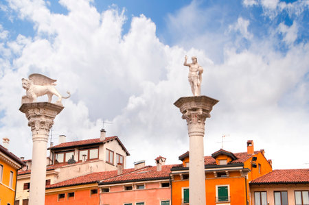 Basilica Palladiana  centrally located in Vicenza s Piazza dei Signori, of which Palladio himself said that it might stand comparison with any similar work of antiquity; The Torre di Piazza and the Loggia di Capitano are on this piazzaのeditorial素材